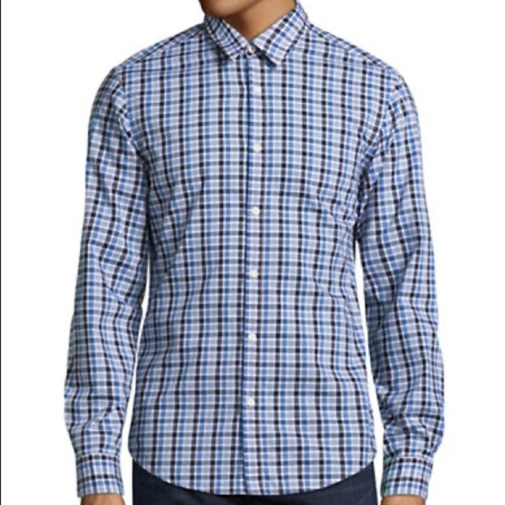 Boss Green C-Bustai Regular-Fit Check Long Sleeve Shirt-NAVY-Medium